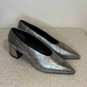 Vince | Rafe Metallic Leather Pointed Toe Pumps